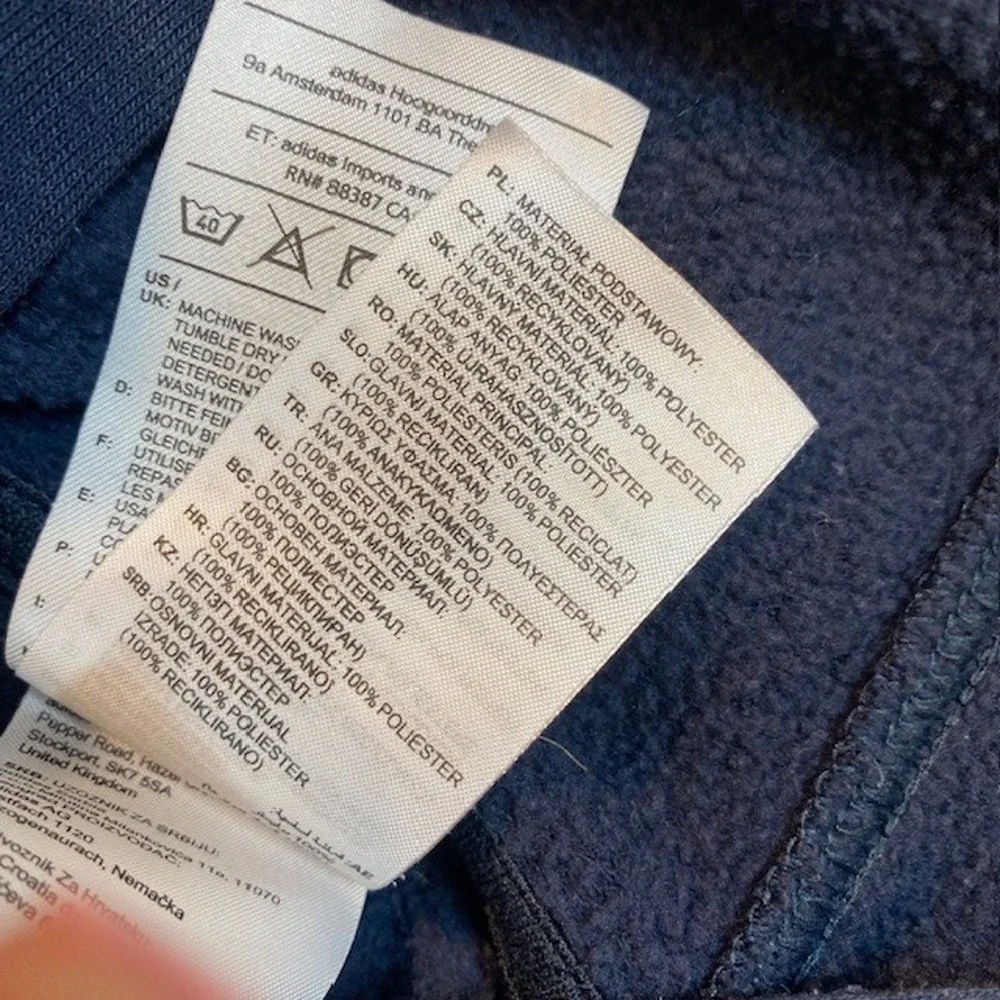 Adidas Hoodie Sweatshirt Kangaroo Pocket Blue Mens Size Large Regular Fit